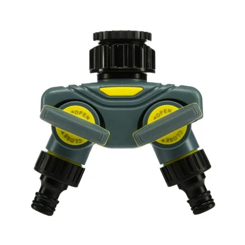 Разветвитель 2-х канальный на кран 1/2дюйм-3/4дюйм ЧЕТЫРЕ СЕЗОНА 62-0223-F