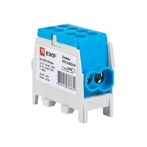 Клемма распределительная КСР с двойн. винтом 2х25/2х16 син. PROxima EKF ksr-2.25-2.16-blue фото 7