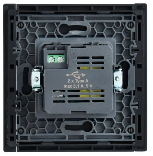 Розетка USB A+A 3.1А FORTE&PIANO FP549 сталь IEK FP-U21-D31-K46 фото 3