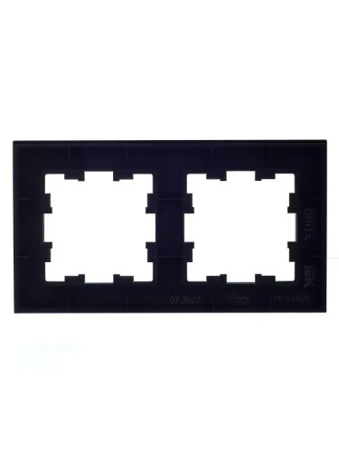 Рамка 2-м BRITE РУ-2-1-БрЧ металл черн. IEK BR-M22-M-K02 фото 4