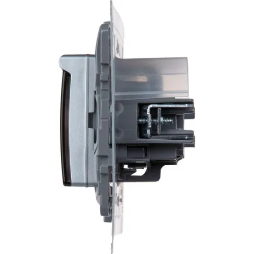 Розетка 1-м СП Etika 16А IP44 250В с заземл. со шторками с защ. крышкой безвинтов. зажимы алюм. IEK 672426 фото 2