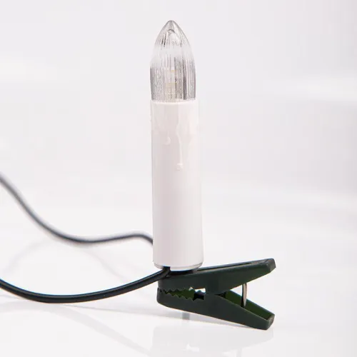 Гирлянда светодиодная "Свечи" 4м 20LED тепл. бел. 2Вт IP20 провод ПВХ темн. зел. Neon-Night 303-083 фото 3