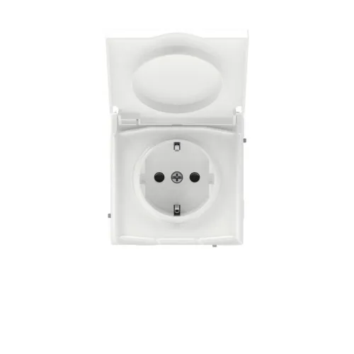 Розетка силовая KANT IP44 2P+E защ. шторки с крышкой бел. магнолия DKC 7000013