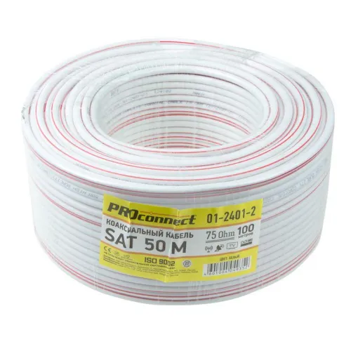 Кабель SAT 50M+CCS/Al/Al 64х0.12 75 Ом бухта Б (Red Line) (м) PROCONNECT 01-2401-2 фото 2