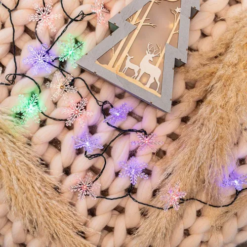 Гирлянда светодиодная "Снежинки" 4.4м 30LED мультиколор 4Вт IP20 с контроллером Neon-Night 303-065 фото 3