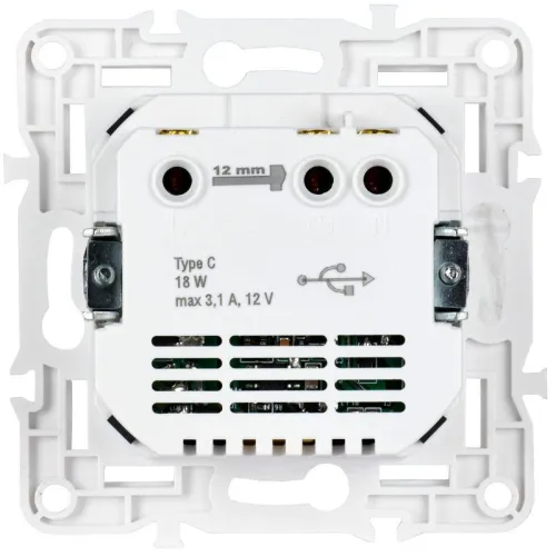 Розетка SKANDY 18Вт 16А с заземл. защ. шторки с USB C SK-R17G графит IEK SK-R14-16-U14-018-K53 фото 3