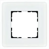 Рамка 1-м G-Glass закругленная стекло матов. бел. Jasmart G1001GW-RM