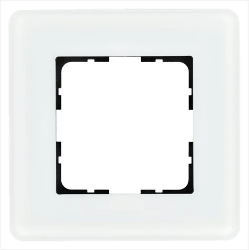 Рамка 1-м G-Glass закругленная стекло матов. бел. Jasmart G1001GW-RM
