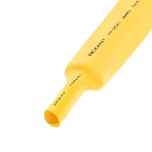 Трубка термоусадочная ТУТ нг 40.0/20.0 желт. 1м Rexant 24-0002 фото 2