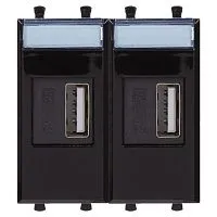 Устройство зарядное USB 2мод. 2.1А Avanti "Черный квадрат" DKC 4402542