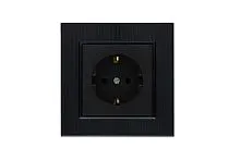 Розетка 1-м Karea LINE STAR с заземл. чер. Makel 86054028