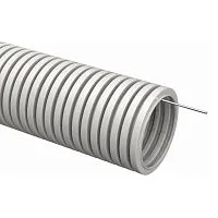 Труба гофрированная ПВХ d16мм с протяжкой сер. (уп.100м) TOKOV ELECTRIC TKE-TG/P-16-C06/100
