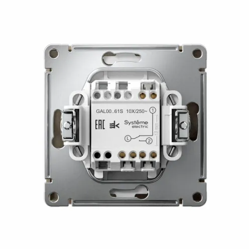 Переключатель 1-кл. ArtGallery 10AX быстрозажим. клем. механизм шампань SE GAL000561S фото 4