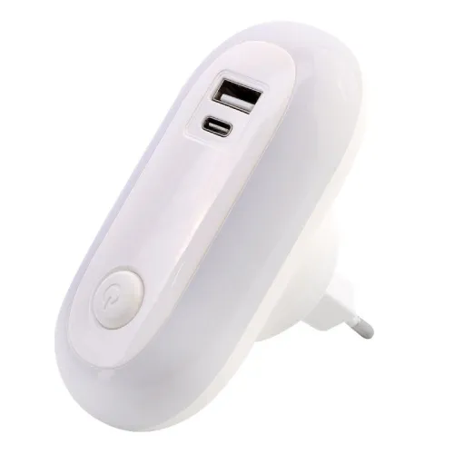 Светильник светодиодный ночник LED USB+TypeC 220В NL-267 Camelion 15384 фото 11