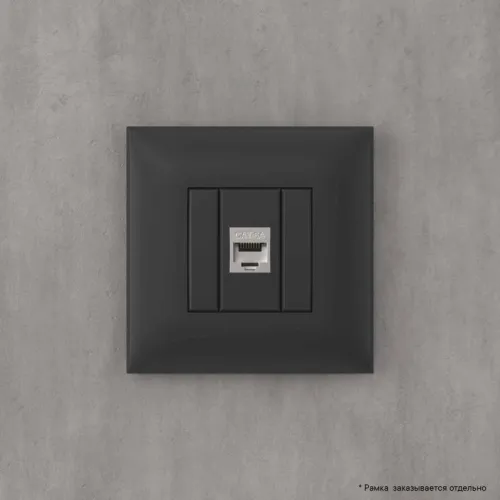 Розетка компьютерная 1-м СП Avanti "Черный матовый" RJ45 кат.6A без шторок экранир. механизм DKC 4412773 фото 3