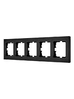 Рамка 5-местн. гориз. VESNA стекло черн. матов. LEZARD 742-5980-150