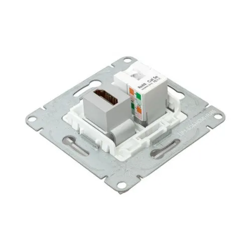 Розетка СП Эпика HDMI + RJ45 кат.5 механизм алюм. EKF UP1-SOA-HDMI+RJ45 фото 8