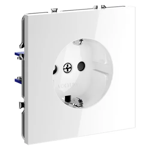 Розетка 1-м СП S70 16А с заземл. защ. шторки механизм бел. глянцевый Voltum VLS040201 фото 6