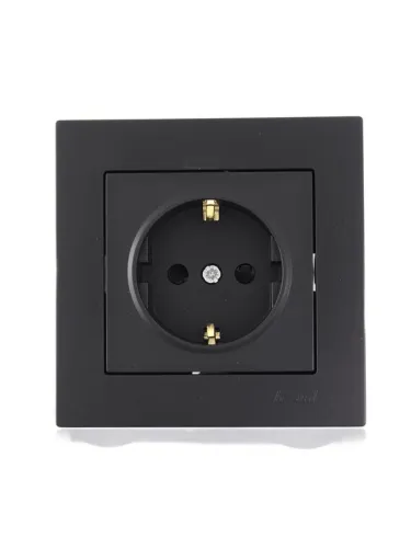 Розетка 1-м СП Vesna с заземл. защ. шторки ПБТ механизм черн. бархат LEZARD 742-4288-124B фото 4