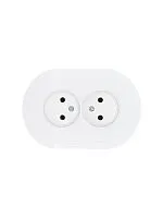 Розетка 2-м СП OSEN без заземл. ПБТ круглая бел. LEZARD 744-0200-128B