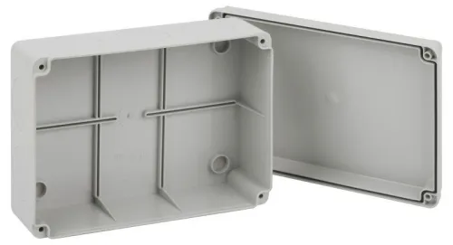 Коробка распаячная ОП 190х140х75мм приборная подъездная на винтах с гладкими стенками IP55 KORvp Эра Б0058944