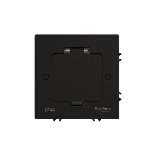 Лючок MultiDesk MDK21 с розеткой 2P+E 16А 250В IP44 с монтажной коробкой для бетонных полов черн. матов. SE MDK21202MBC фото 3