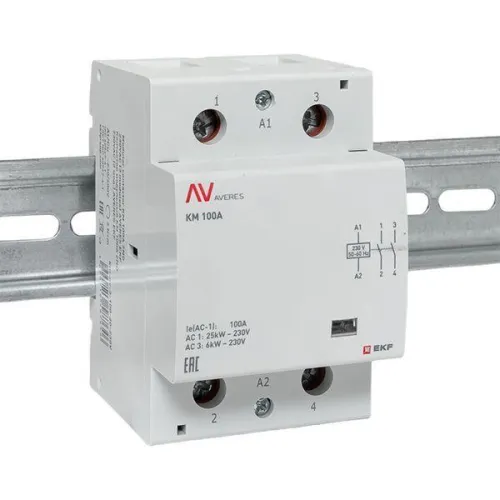Контактор модульный КМ 100А 2NО 230В AC (3 мод.) AVERES EKF km-av-3-100-20-230V фото 2