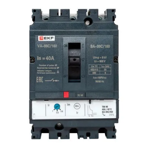 Выключатель автоматический 3п 160/40А 36кА ВА-99C Compact NS PROxima EKF mccb99C-160-40 фото 3