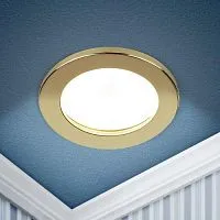 Светильник точечный KL95 GD GX53 IP44 влагозащ. золото ЭРА Б0055810