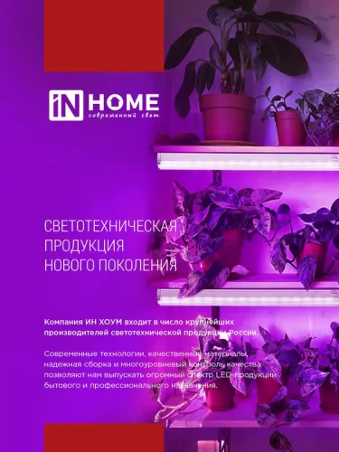 Лампа светодиодная LED-A60-FITO 15Вт A60 грушевидная E27 230В для растений IN HOME 4690612036502 фото 7
