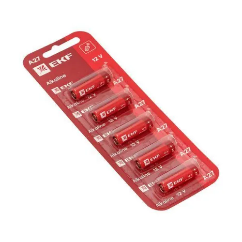 Элемент питания алкалиновый A27 для сигнализаций (блист.5шт) EKF A27-BL5 фото 3