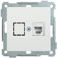 Розетка компьютерная СП Bolero РК10-1-Б RJ45 кат.5E механизм бел. IEK EKB15-01-K01
