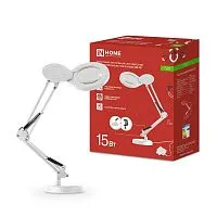 Светильник светодиодный настольный PLUS ССО-22Б-ЛП 10Вт 3000-6500К 5х лупа с адаптером на основании + струбцина бел. IN HOME 4690612058146