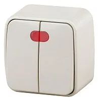 Выключатель 2-кл. ОП Polo 3-105-02 10А 250В IP20 с подсветкой слон. кость Intro Б0053545