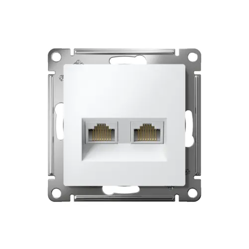 Розетка компьютерная 2-м AtlasDesign RJ45 кат.6A механизм бел. SE ATN000188 фото 2