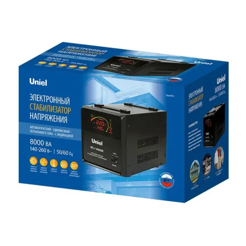 Стабилизатор напряжения RS-1 8000X 8000В.А 1ф релейный напольн. TM Uniel UL-00012859 фото 5