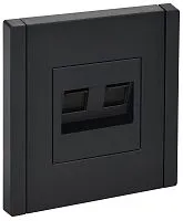 Розетка 2-м RJ11+RJ45 кат.5E FORTE&PIANO FP135 черн. IEK FP-KT20-O-1-K02