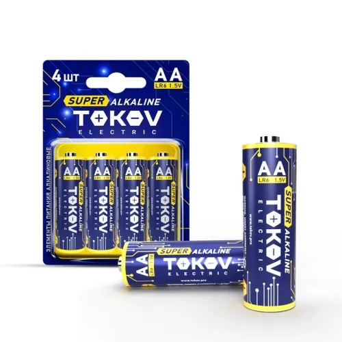 Элемент питания алкалиновый AA/LR6 (блист.4шт) TOKOV ELECTRIC TKE-ALS-LR6/B4 фото 2
