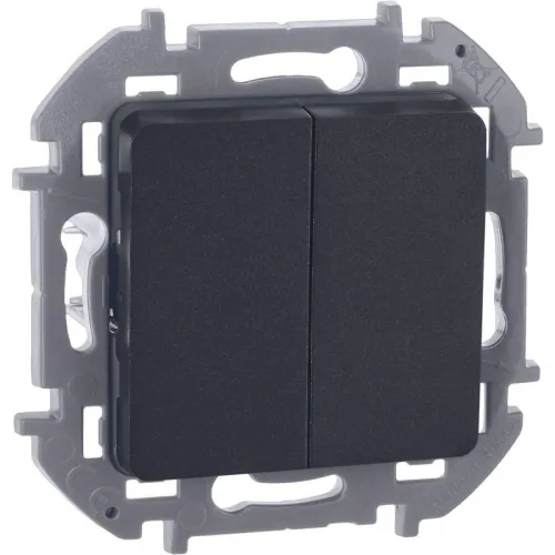 Выключатель 2-кл. Inspiria 10А IP20 250В 10AX механизм антрацит IEK 673623