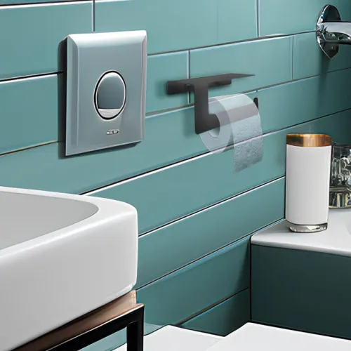 Держатель для туалетной бумаги с полкой хранения черн. Rexant 38-0635 фото 6