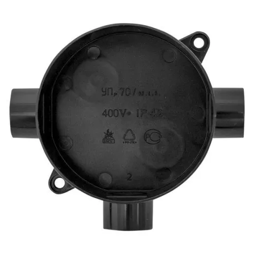 Коробка распаячная КМР-040-040б трехрожковая 70х35 черн. PROxima EKF plc-kmr-040-040b фото 5