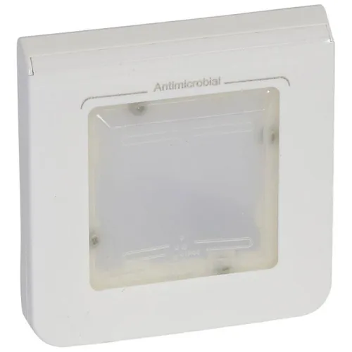 Рамка 1-м 2мод. Mosaic IP44 антибактер. бел. Leg 078880