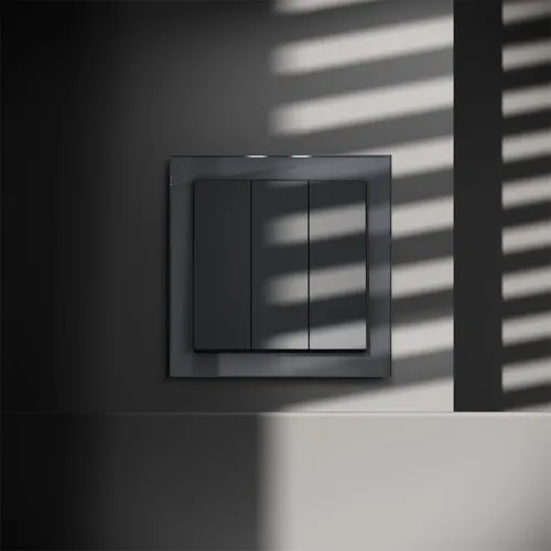 Выключатель 3-кл. СП S70 10А механизм графит Voltum VLS030107 фото 3