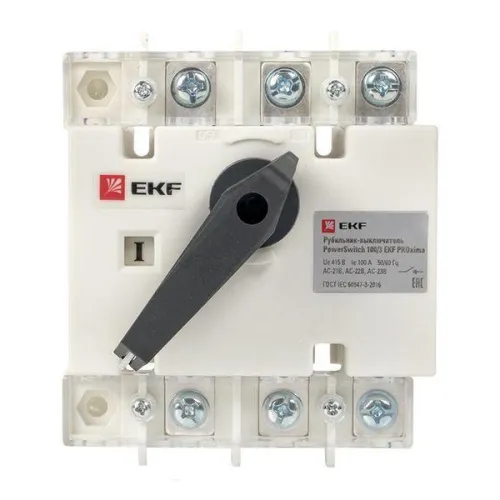 Рубильник-выключатель 3п 100А с рукояткой управления для прямой установки PowerSwitch PROxima EKF psds-100-3 фото 6