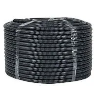 Труба гофрированная d16мм с протяжкой безгалоген. трудногорючая (FRHF) черн. (уп.100м) Plast EKF FRHF-16