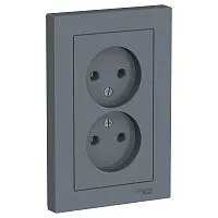 Розетка 2-м СП AtlasDesign 16А IP20 без заземл. в сборе грифель SE ATN000720