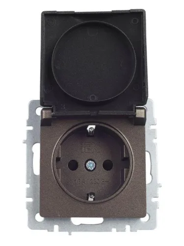 Розетка BRITE РСбш10-3-44-БрТБ 16А IP44 с заземл. защ. шторки с крышкой механизм бронза IEK BR-R16-16-44-K45 фото 6