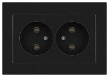 Розетка Accent 6-204-05 2х2P 16А-250В IP20 СУ AL/CU антрацит Intro Б0063465