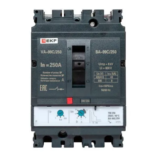 Выключатель автоматический 3п 250/250А 45кА ВА-99C Compact NS PROxima EKF mccb99C-250-250 фото 6