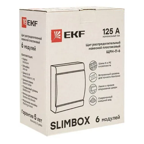 Щит ЩРН-П-6 "SlimBox" IP41 бел. дверца PROxima EKF sb-n-6w фото 3